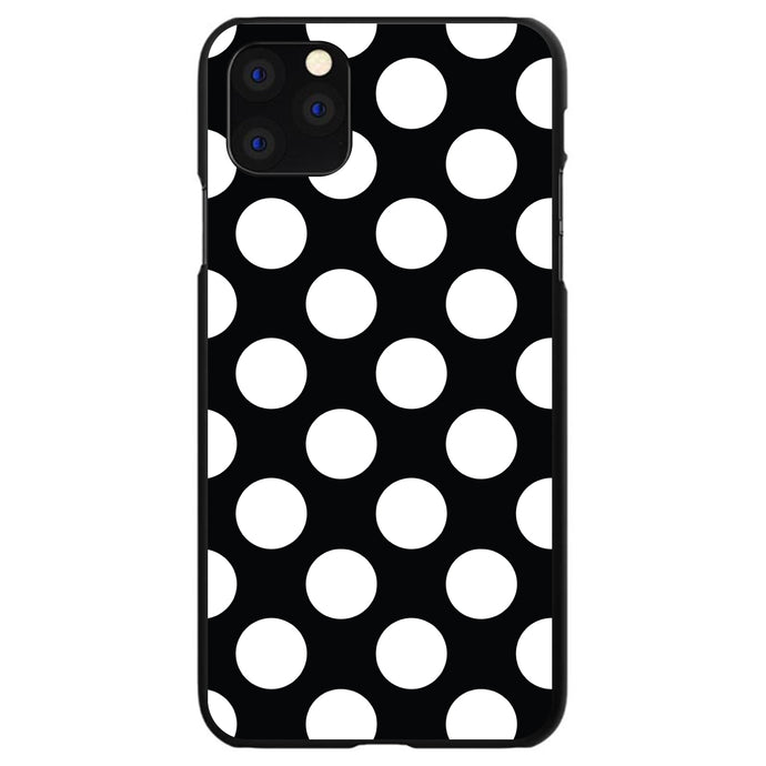 DistinctInk® Hard Plastic Snap-On Case for Apple iPhone or Samsung Galaxy - White & Black Polka Dots