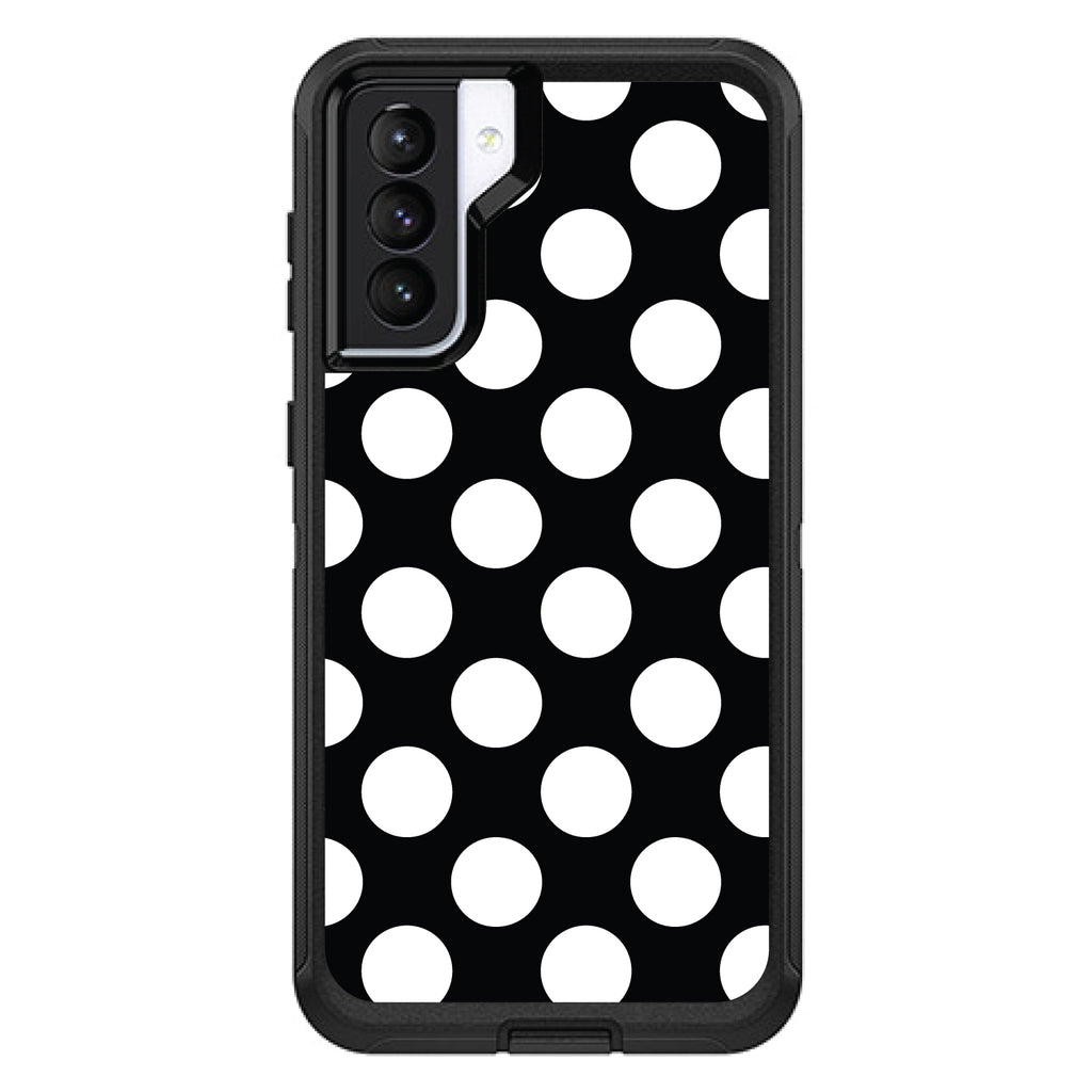 White & Black Polka Dots OtterBox Defender Case for iPhone & Galaxy, view 6