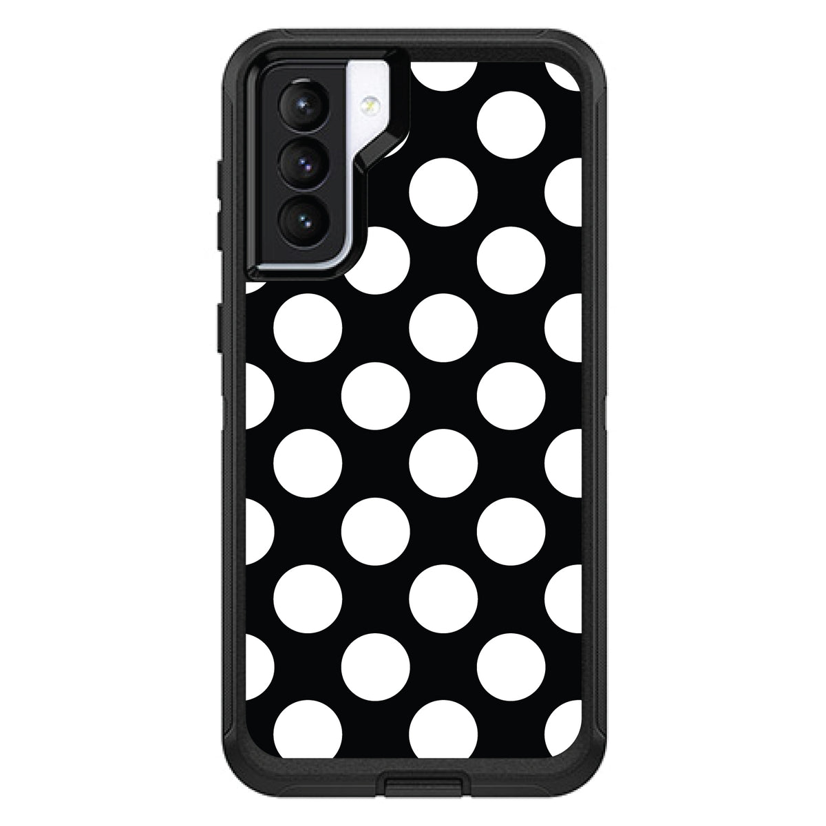 White & Black Polka Dots OtterBox Defender Case for iPhone & Galaxy, view 6