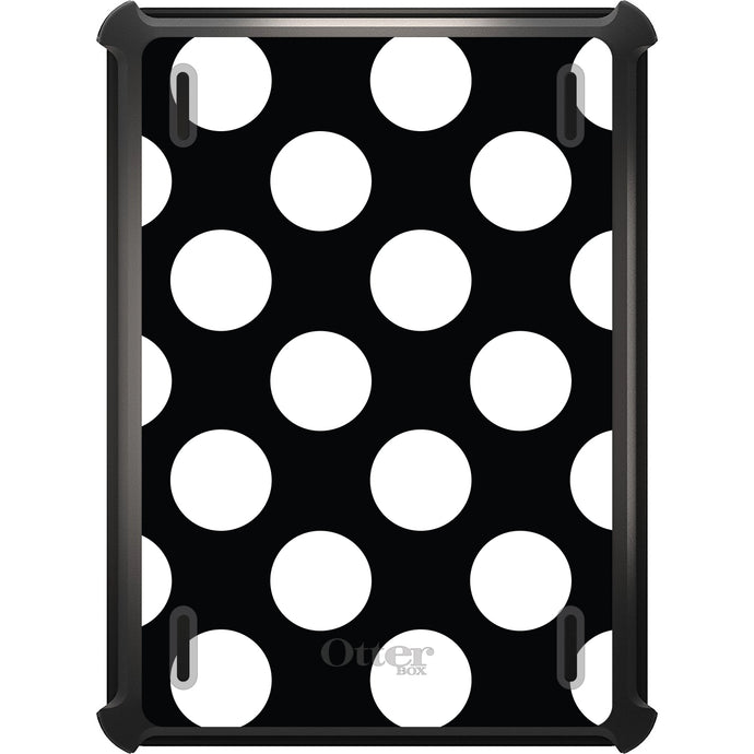 DistinctInk™ OtterBox Defender Series Case for Apple iPad / iPad Pro / iPad Air / iPad Mini - White & Black Polka Dots