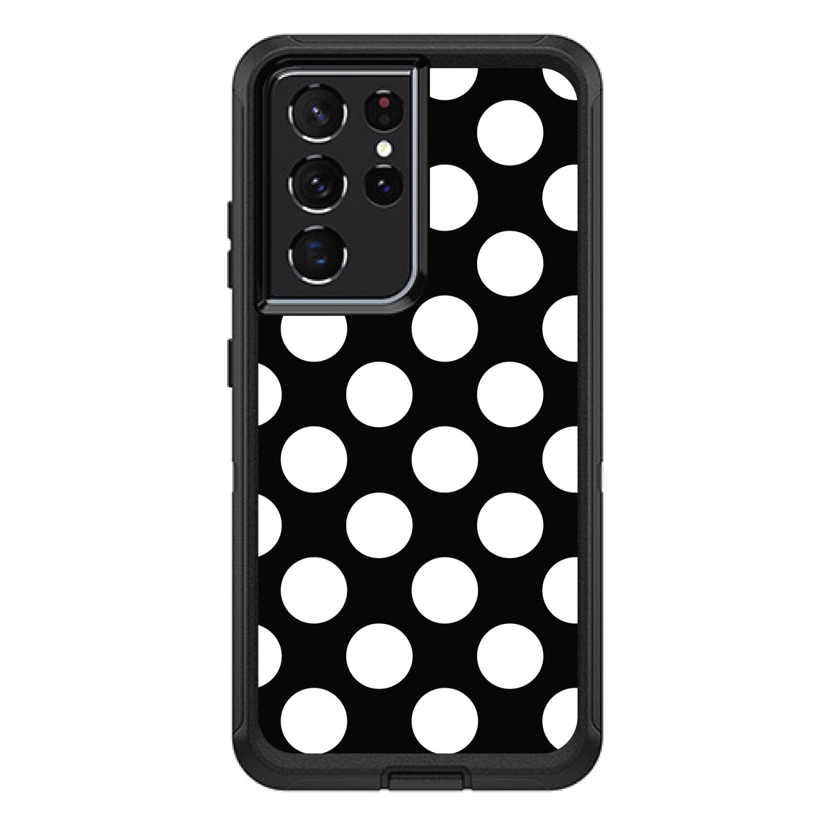 White & Black Polka Dots OtterBox Defender Case for iPhone & Galaxy, view 7
