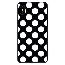 DistinctInk® Hard Plastic Snap-On Case for Apple iPhone or Samsung Galaxy - White & Black Polka Dots