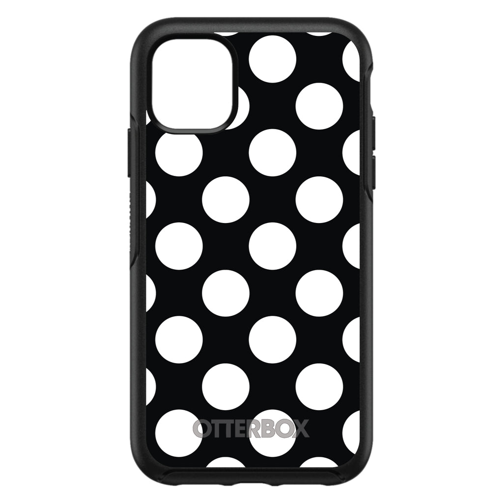 White & Black Polka Dots OtterBox Symmetry Case for iPhone & Galaxy, view 3