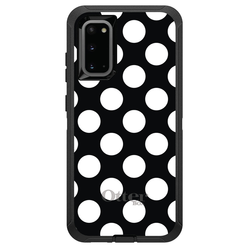 White & Black Polka Dots OtterBox Defender Case for iPhone & Galaxy, view 8