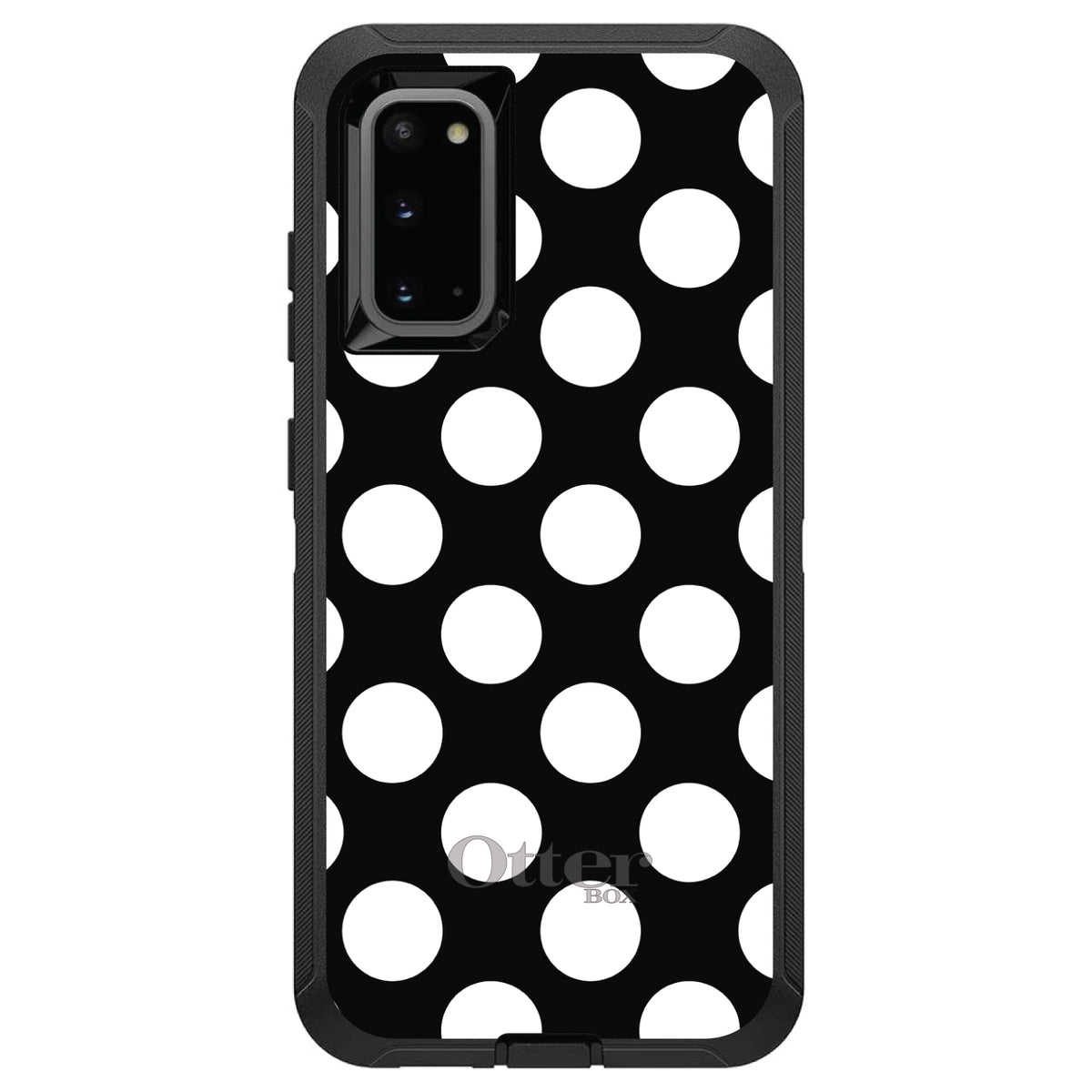 White & Black Polka Dots OtterBox Defender Case for iPhone & Galaxy, view 8