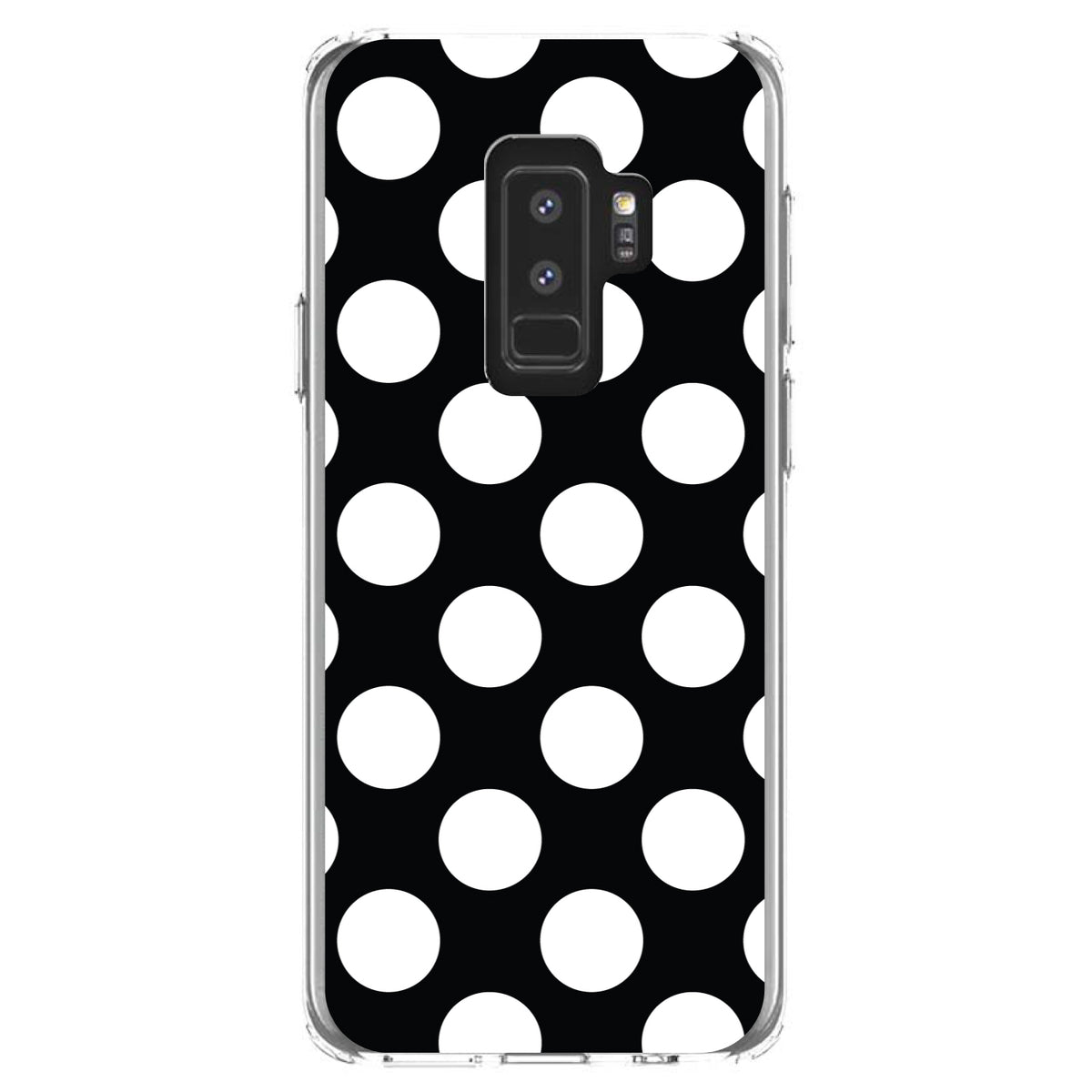 White & Black Polka Dots Clear Shockproof iPhone Case, view 20