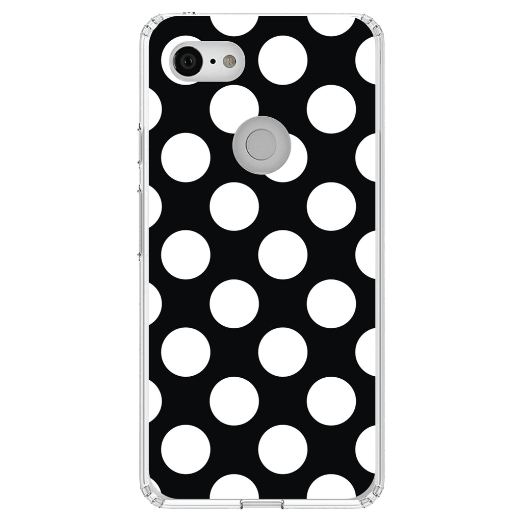 White & Black Polka Dots Clear Shockproof iPhone Case, view 22