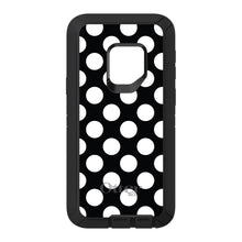 DistinctInk™ OtterBox Defender Series Case for Apple iPhone / Samsung Galaxy / Google Pixel - White & Black Polka Dots