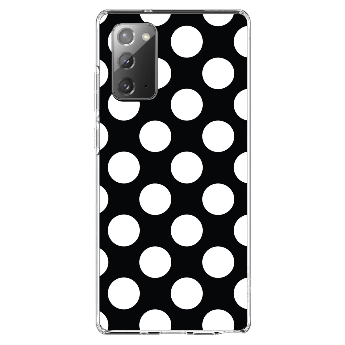 White & Black Polka Dots Clear Shockproof iPhone Case, view 8