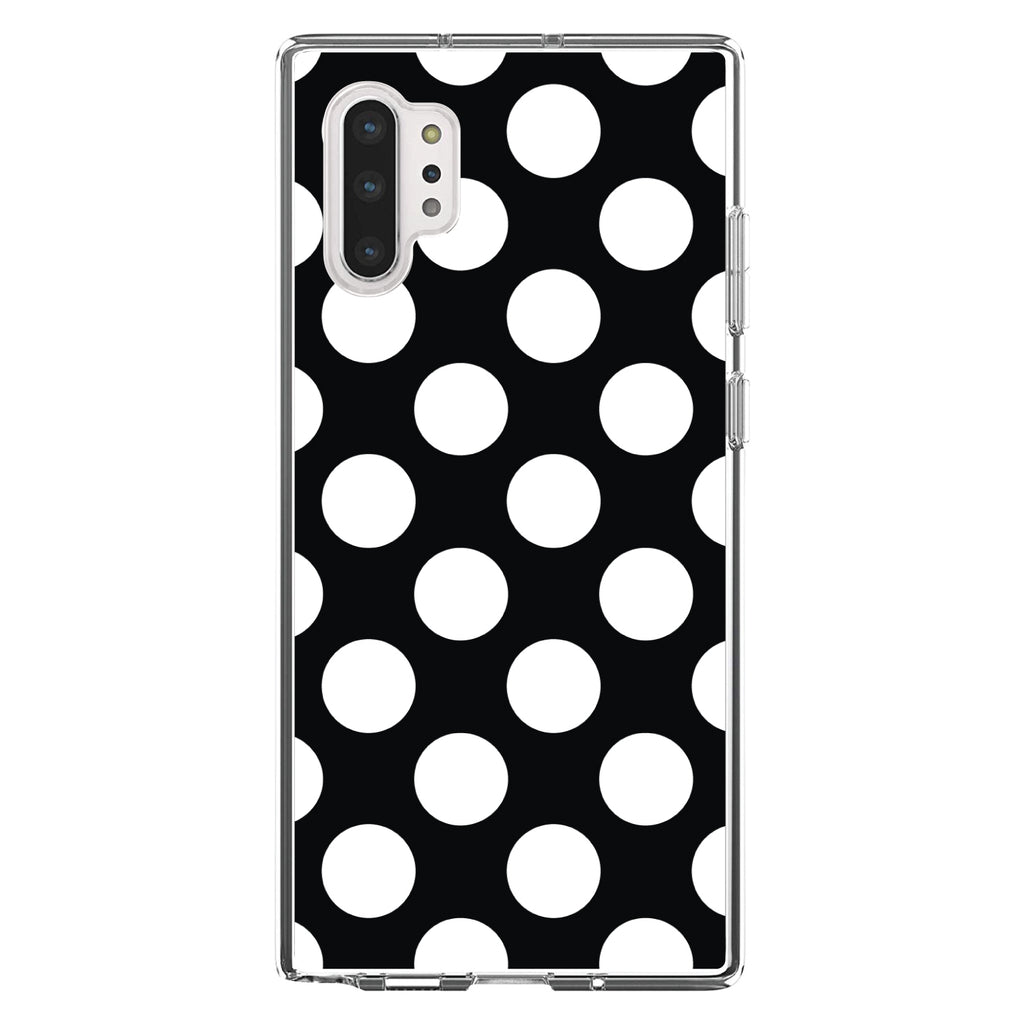 White & Black Polka Dots Clear Shockproof iPhone Case, view 10