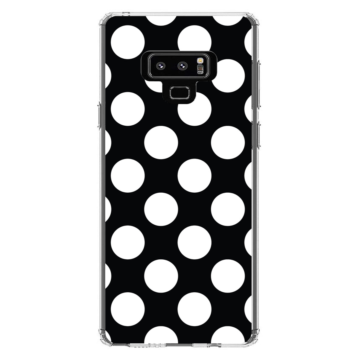 White & Black Polka Dots Clear Shockproof iPhone Case, view 11