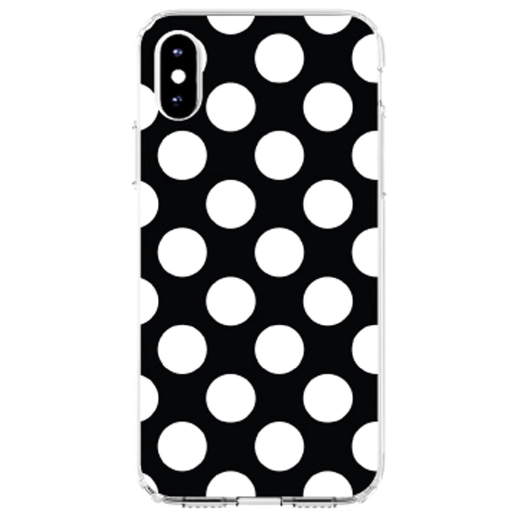 White & Black Polka Dots Clear Shockproof iPhone Case, view 4