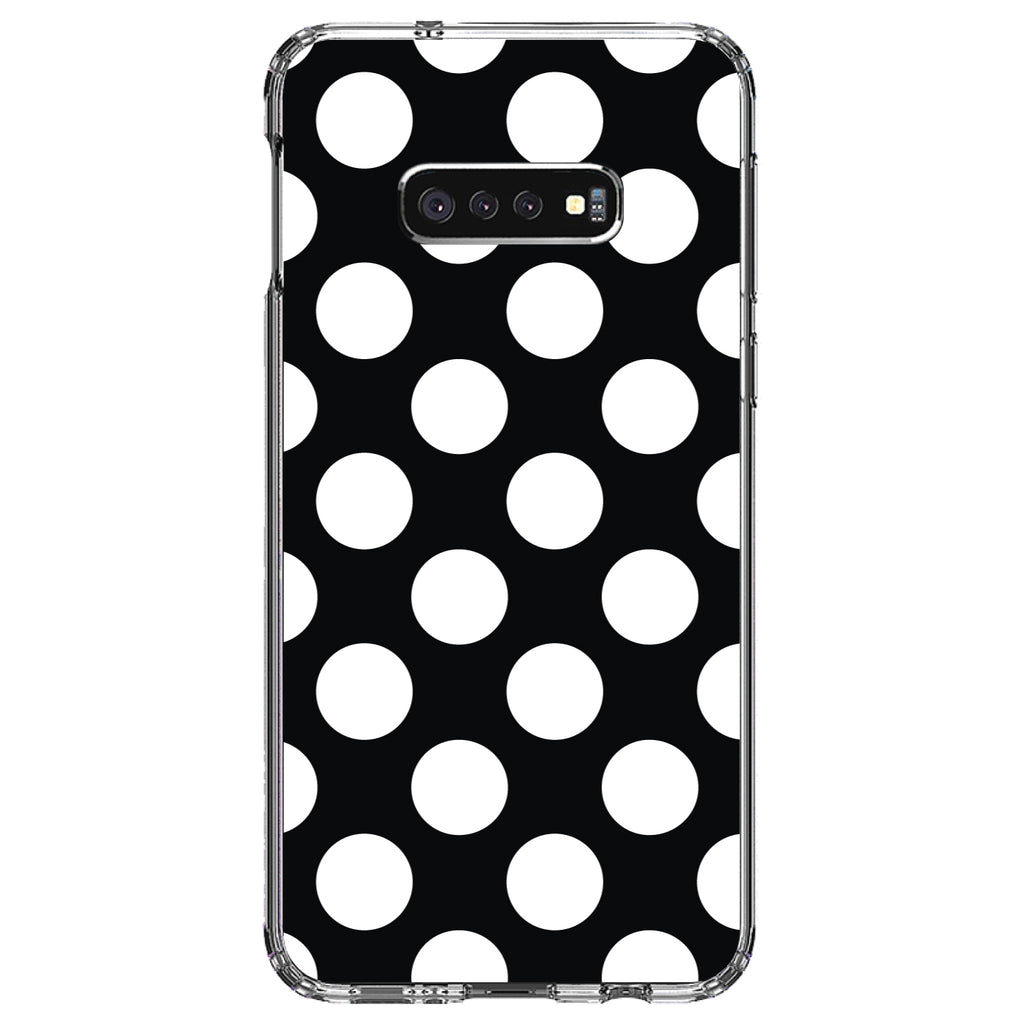 White & Black Polka Dots Clear Shockproof iPhone Case, view 18