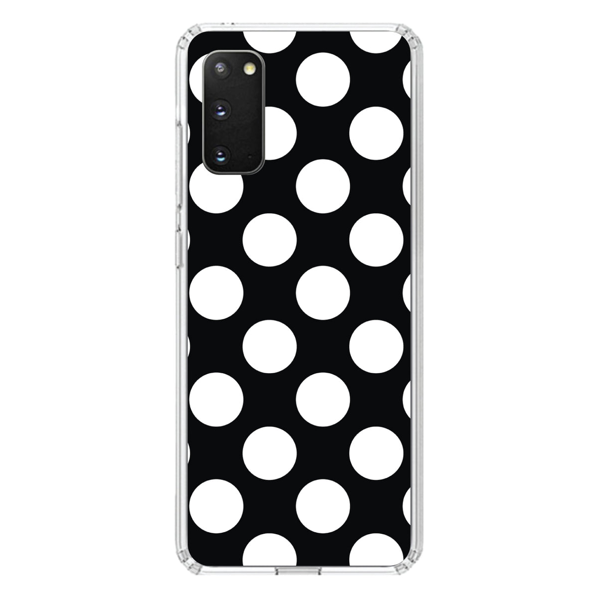 White & Black Polka Dots Clear Shockproof iPhone Case, view 13