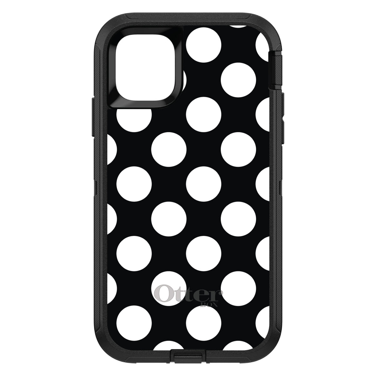 White & Black Polka Dots OtterBox Defender Case for iPhone & Galaxy, view 2