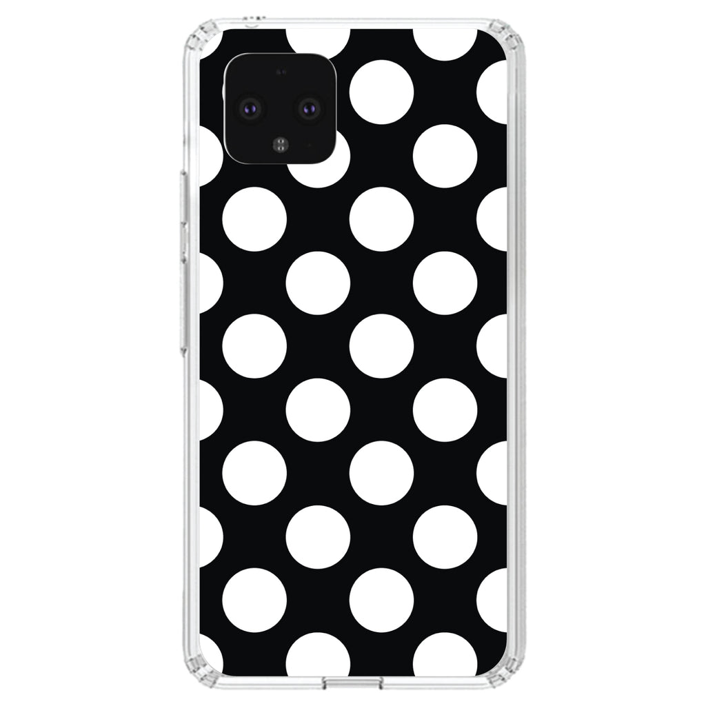 White & Black Polka Dots Clear Shockproof iPhone Case, view 24