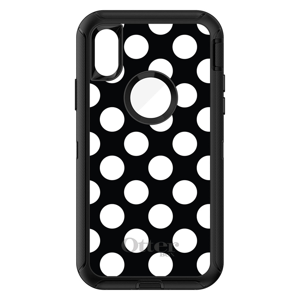 White & Black Polka Dots OtterBox Defender Case for iPhone & Galaxy, view 3