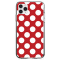 White & Red Polka Dots Clear Shockproof iPhone Case