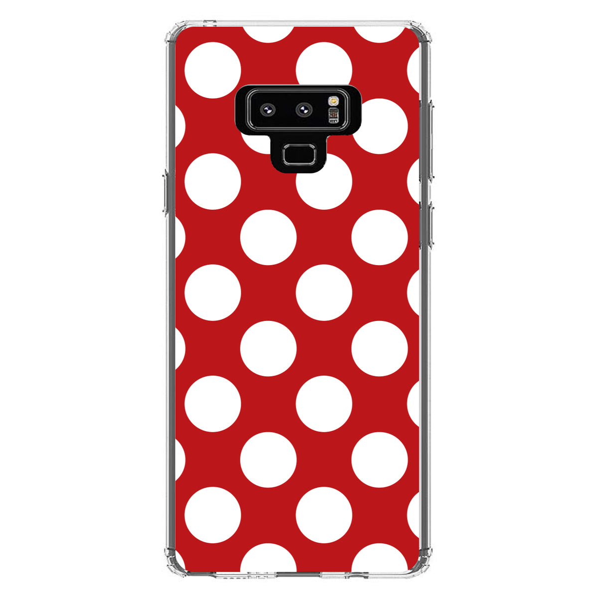 White & Red Polka Dots Clear Shockproof iPhone Case, view 11