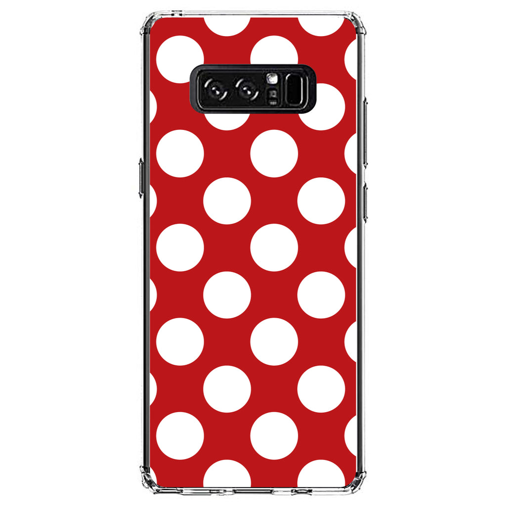 White & Red Polka Dots Clear Shockproof iPhone Case, view 12