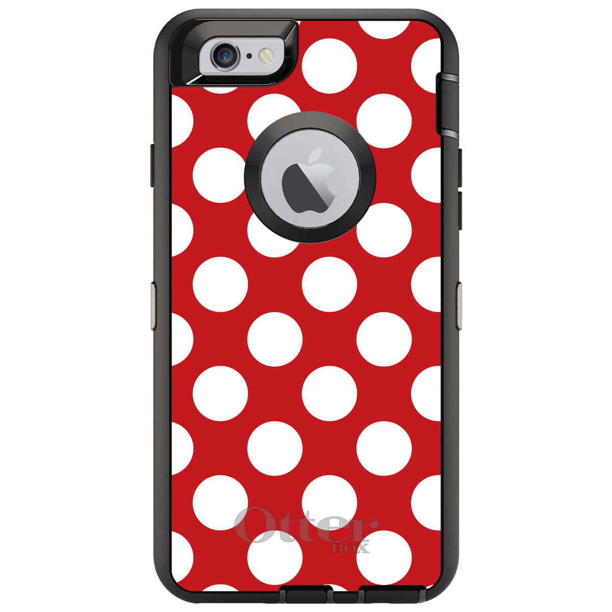 White & Red Polka Dots OtterBox Defender Case for iPhone & Galaxy, view 4