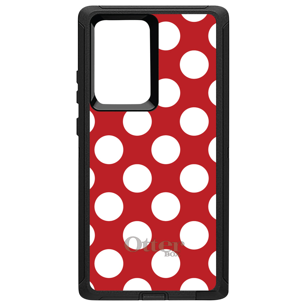 White & Red Polka Dots OtterBox Defender Case for iPhone & Galaxy, view 13