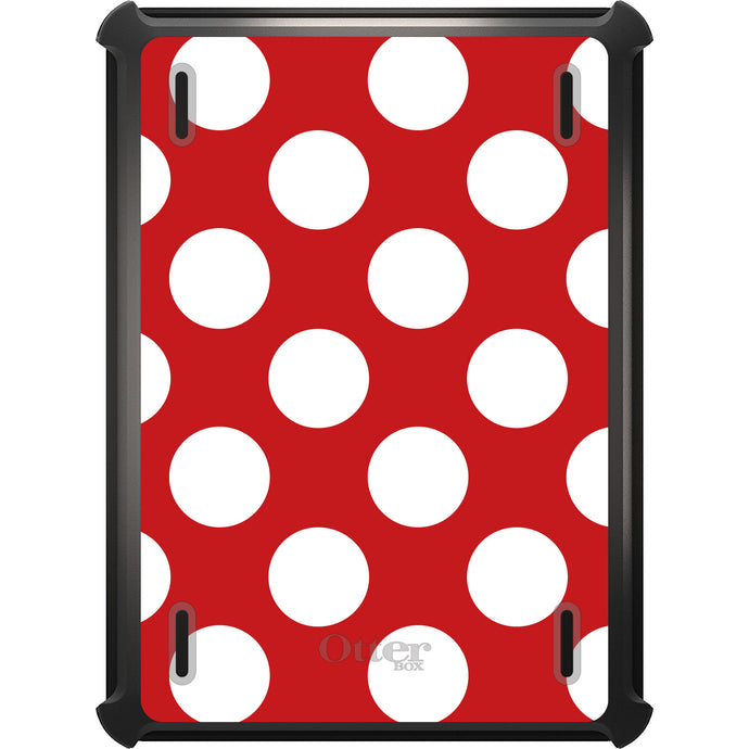 DistinctInk™ OtterBox Defender Series Case for Apple iPad / iPad Pro / iPad Air / iPad Mini - White & Red Polka Dots