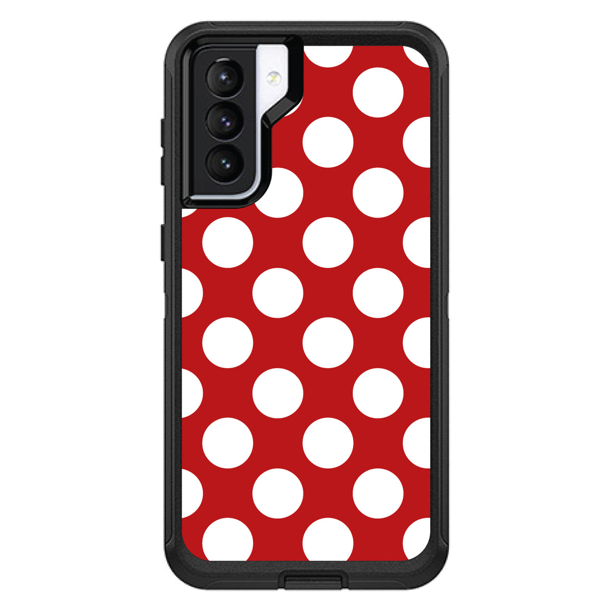 White & Red Polka Dots OtterBox Defender Case for iPhone & Galaxy, view 5