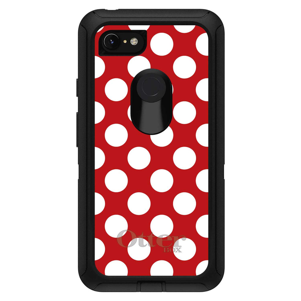 White & Red Polka Dots OtterBox Defender Case for iPhone & Galaxy, view 18
