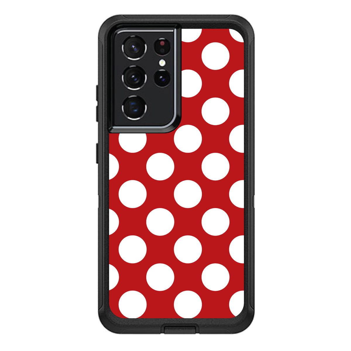 White & Red Polka Dots OtterBox Defender Case for iPhone & Galaxy, view 7