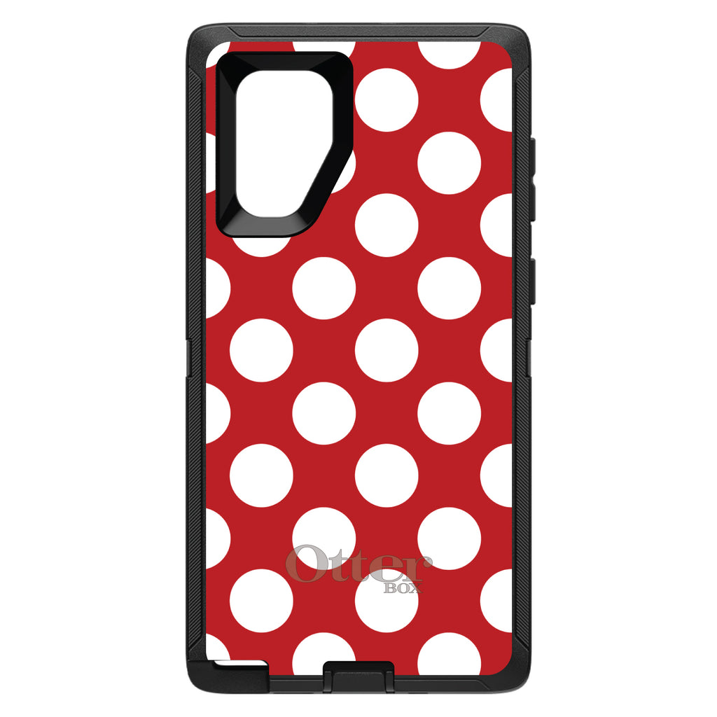 White & Red Polka Dots OtterBox Defender Case for iPhone & Galaxy, view 14