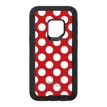 DistinctInk™ OtterBox Defender Series Case for Apple iPhone / Samsung Galaxy / Google Pixel - White & Red Polka Dots