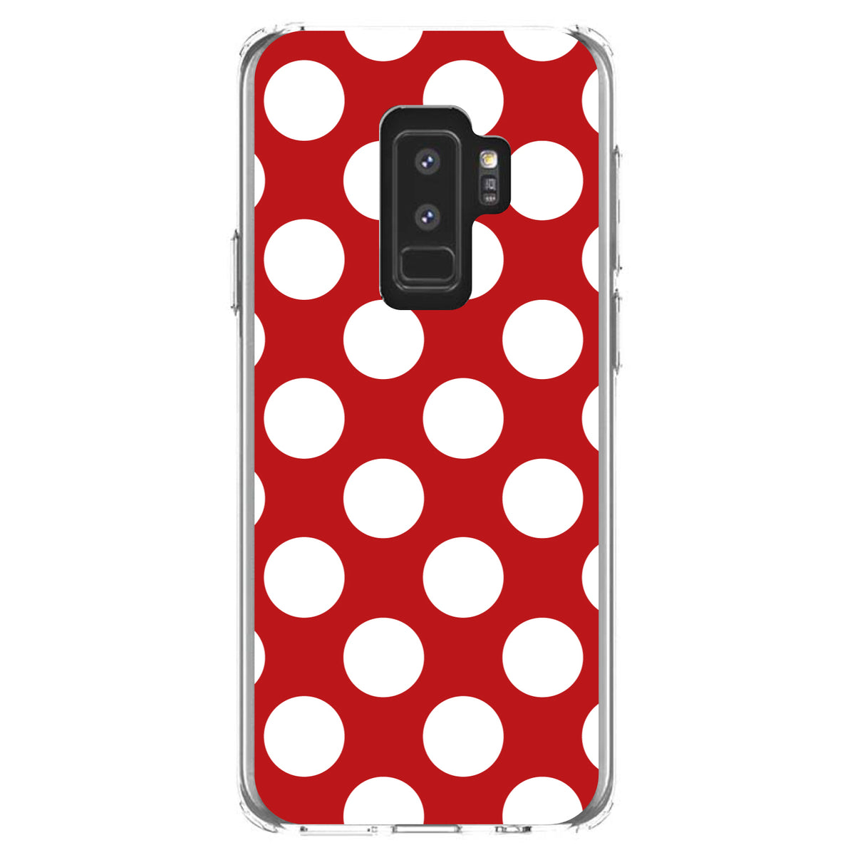 White & Red Polka Dots Clear Shockproof iPhone Case, view 20