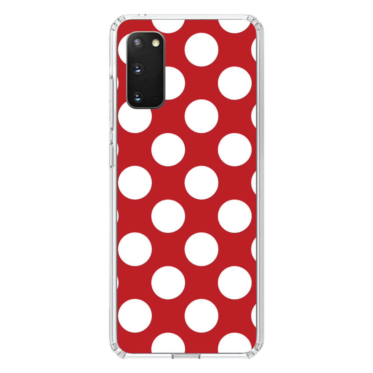 White & Red Polka Dots Clear Shockproof iPhone Case, view 14