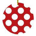 White & Red Polka Dots Ceramic Ornament