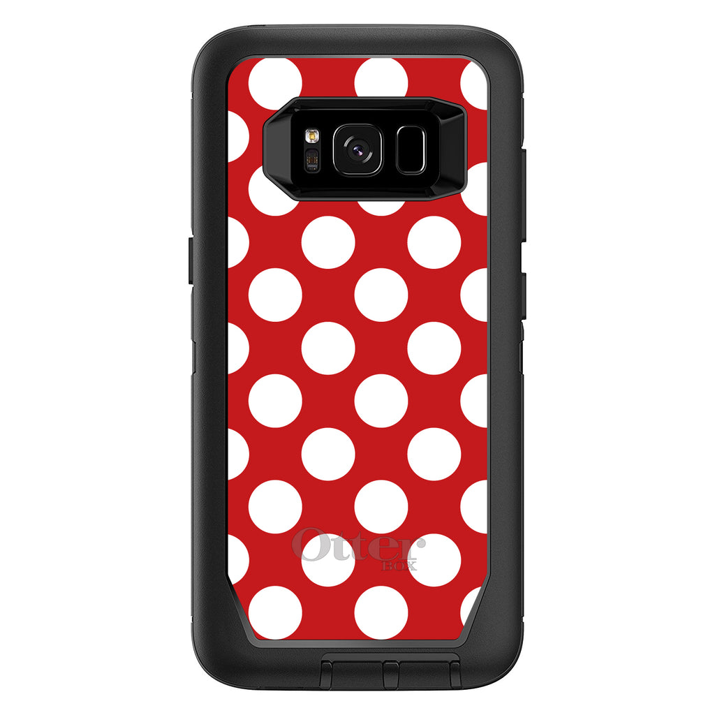 White & Red Polka Dots OtterBox Defender Case for iPhone & Galaxy, view 12