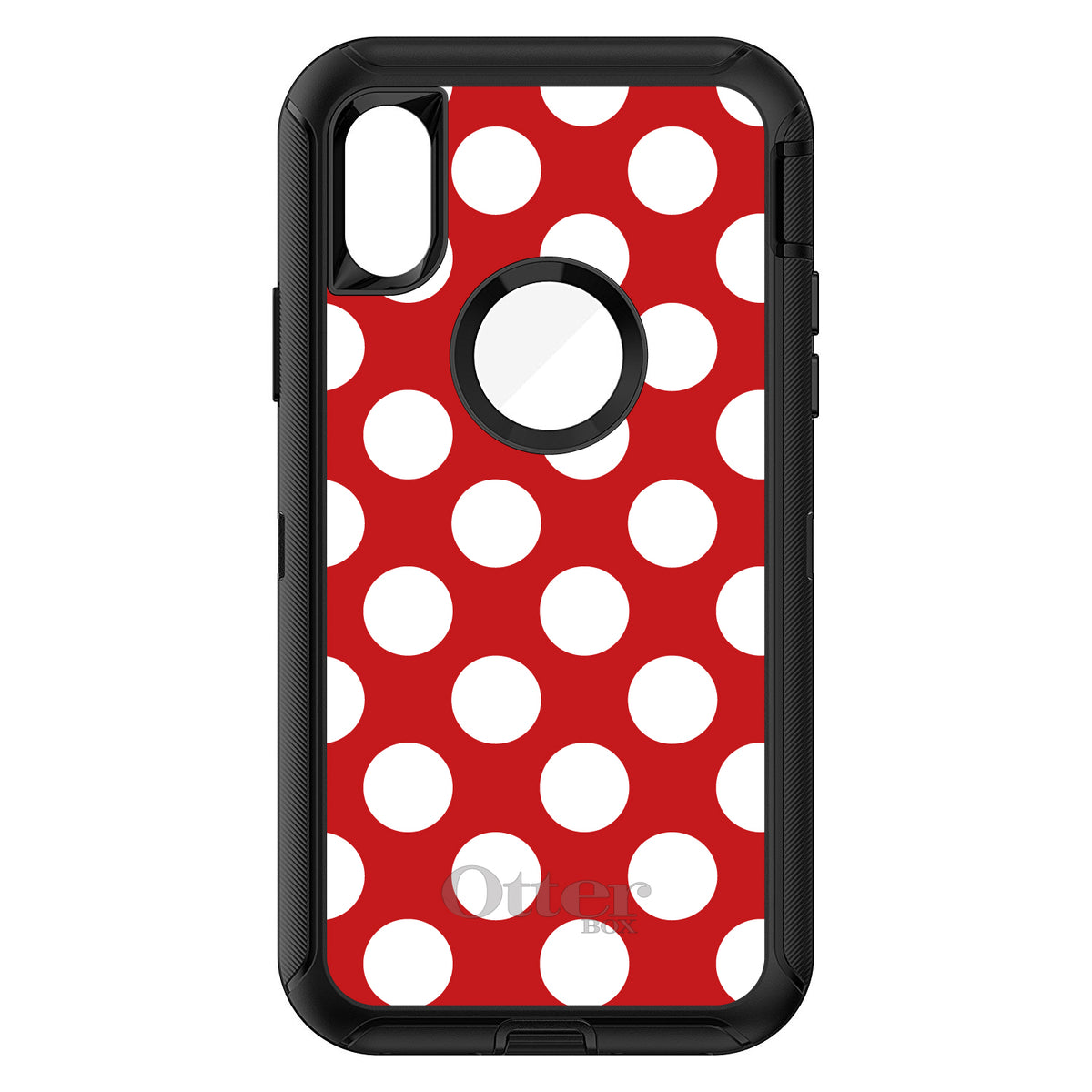 White & Red Polka Dots OtterBox Defender Case for iPhone & Galaxy, view 3