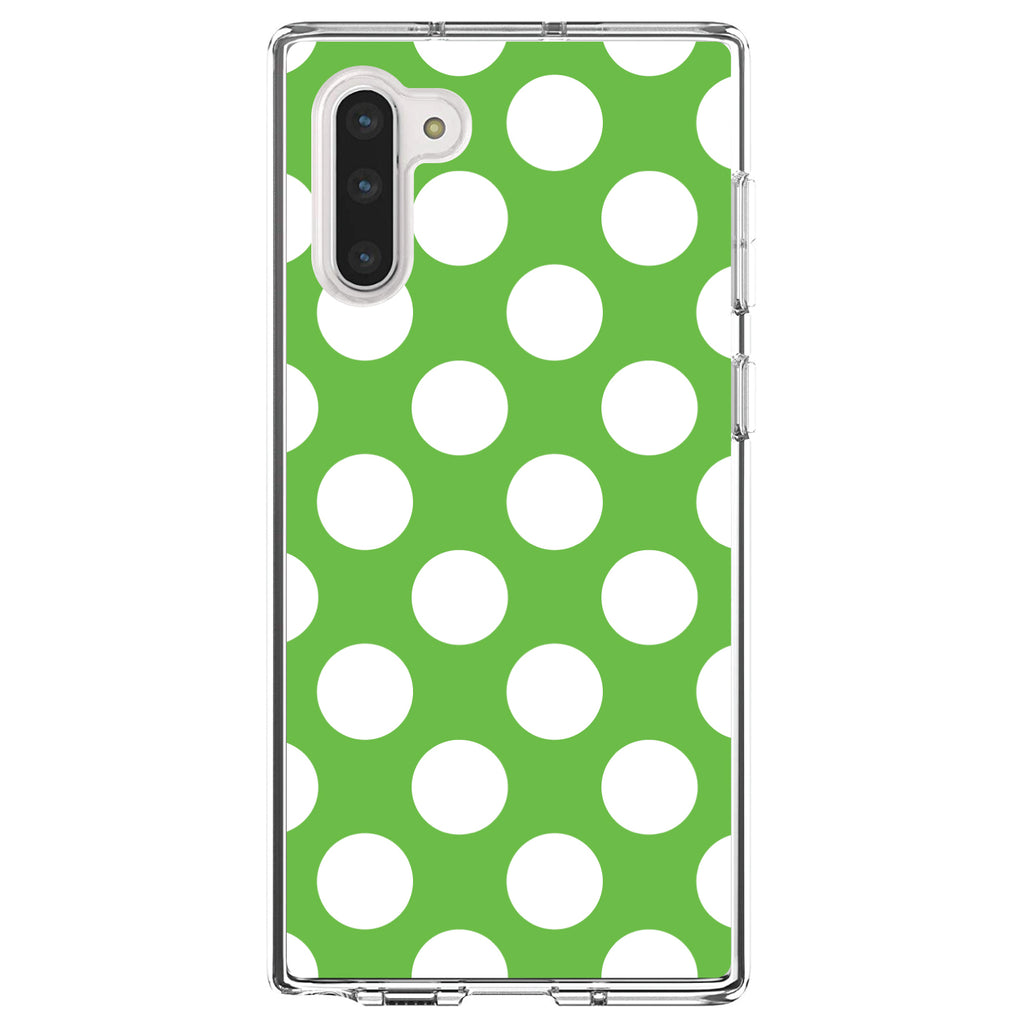 White & Green Polka Dots Clear Shockproof iPhone Case, view 9
