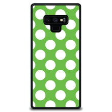 DistinctInk® Hard Plastic Snap-On Case for Apple iPhone or Samsung Galaxy - White & Green Polka Dots