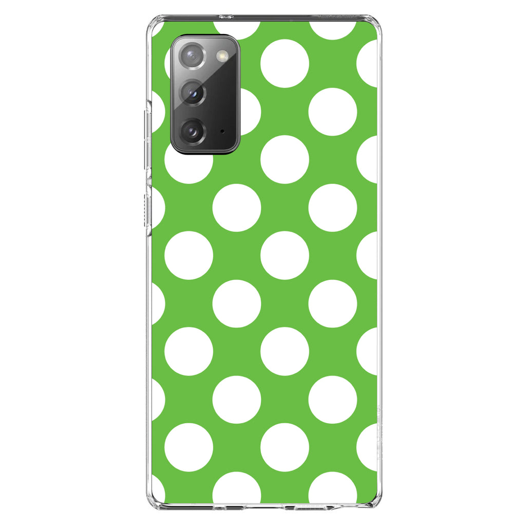 White & Green Polka Dots Clear Shockproof iPhone Case, view 7