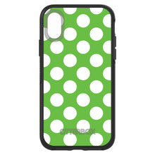 DistinctInk™ OtterBox Symmetry Series Case for Apple iPhone / Samsung Galaxy / Google Pixel - White & Green Polka Dots