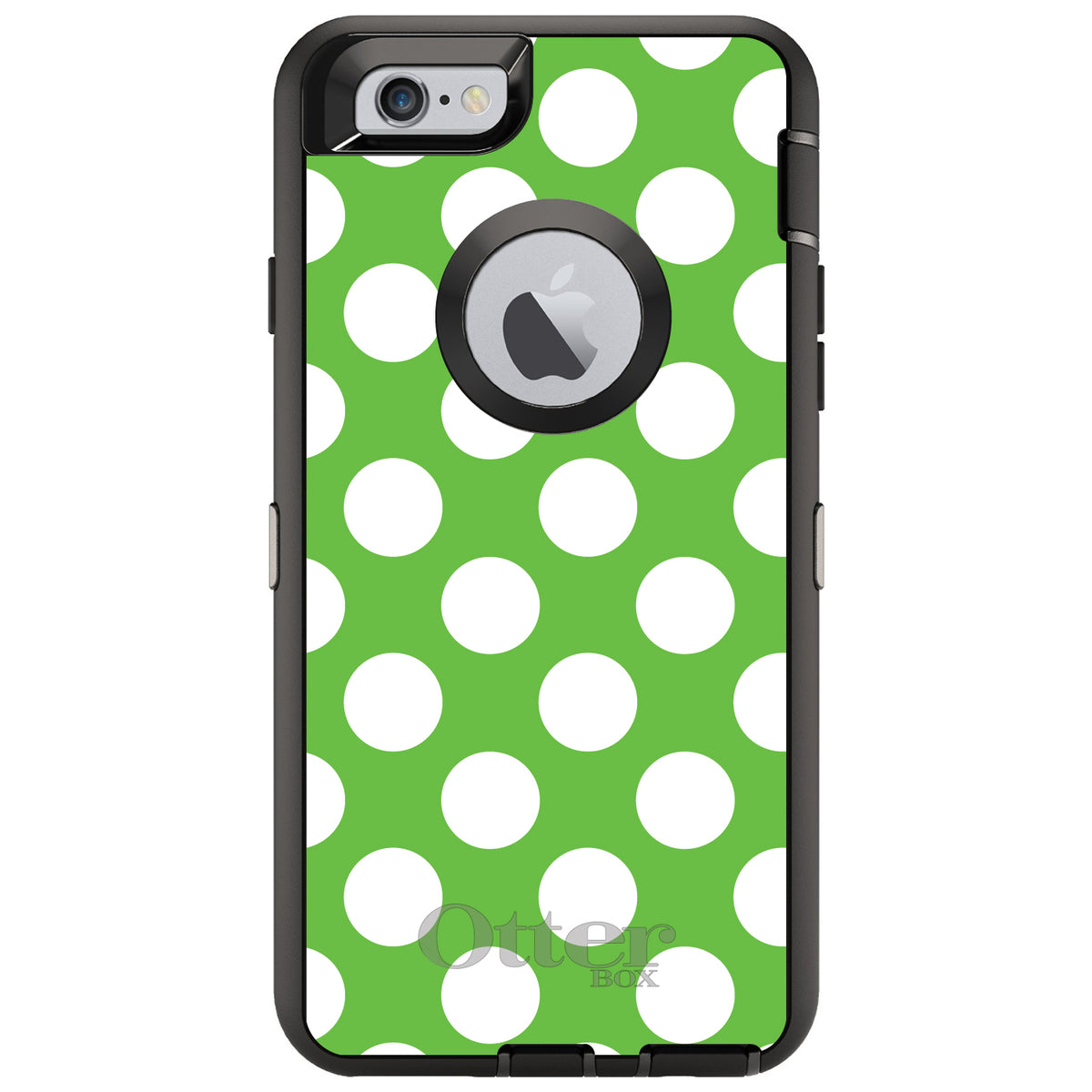 White & Green Polka Dots OtterBox Defender Case for iPhone & Galaxy, view 4