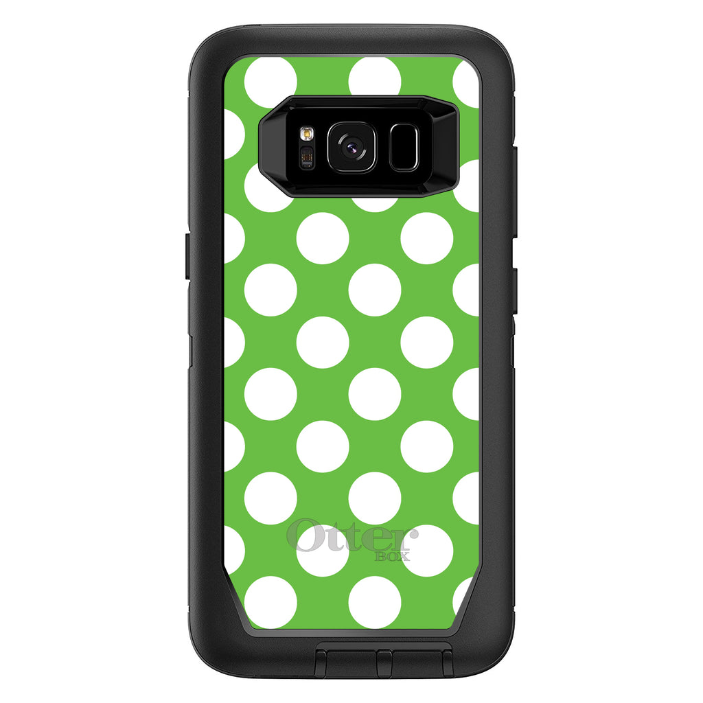 White & Green Polka Dots OtterBox Defender Case for iPhone & Galaxy, view 12