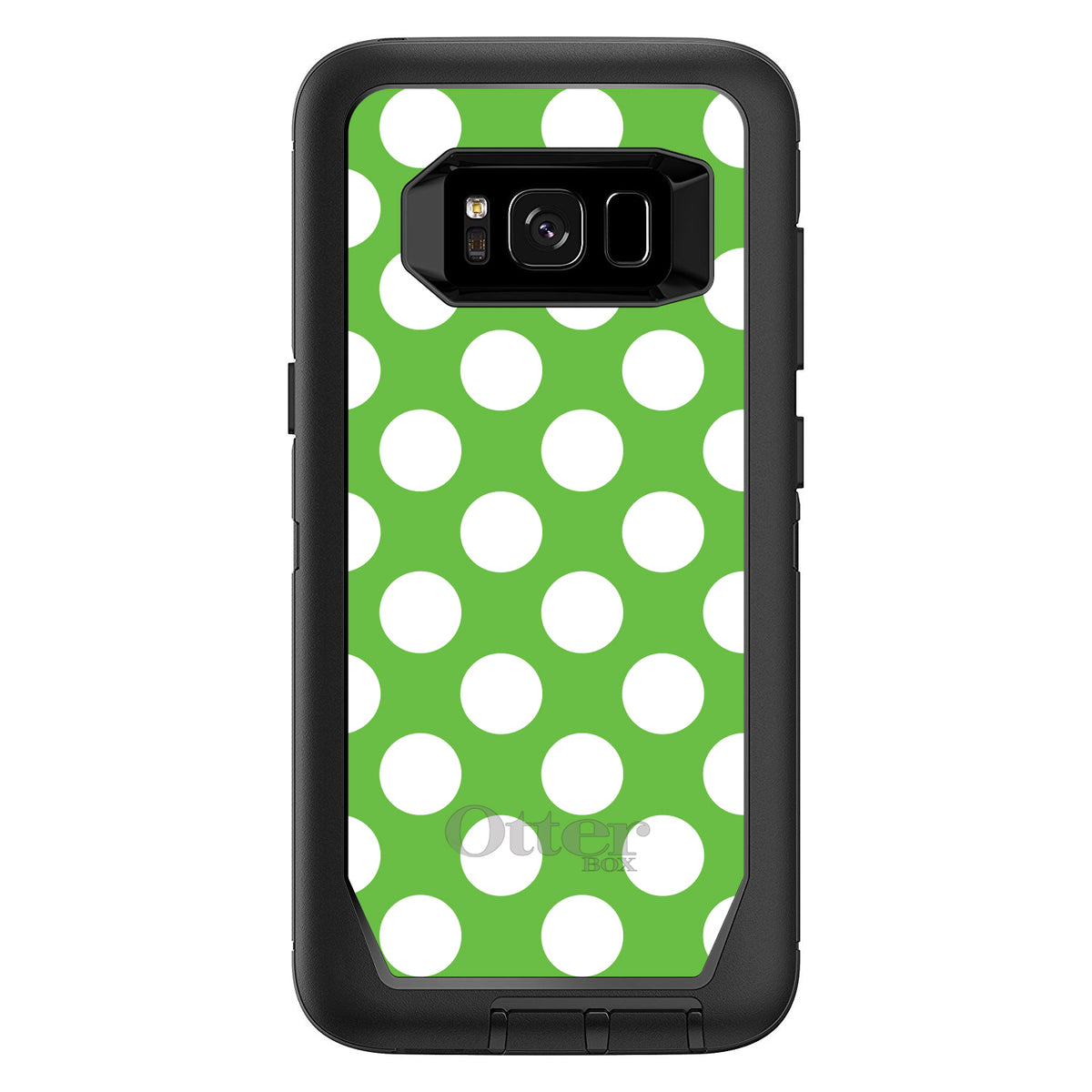 White & Green Polka Dots OtterBox Defender Case for iPhone & Galaxy, view 12