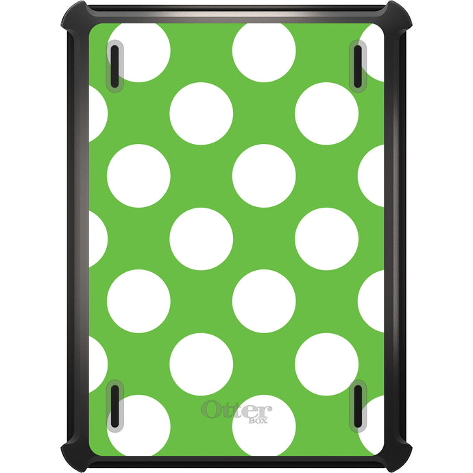 DistinctInk™ OtterBox Defender Series Case for Apple iPad / iPad Pro / iPad Air / iPad Mini - White & Green Polka Dots