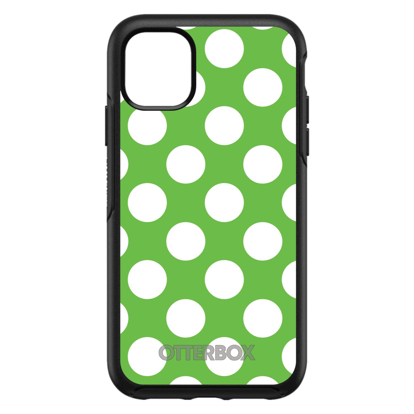 DistinctInk™ OtterBox Symmetry Series Case for Apple iPhone / Samsung Galaxy / Google Pixel - White & Green Polka Dots