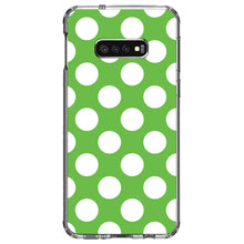 DistinctInk® Clear Shockproof Hybrid Case for Apple iPhone / Samsung Galaxy / Google Pixel - White & Green Polka Dots