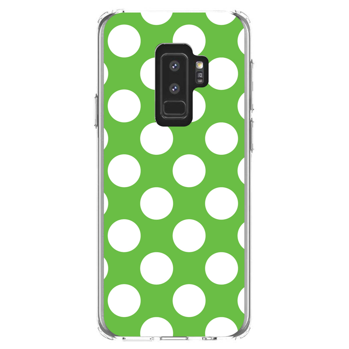 White & Green Polka Dots Clear Shockproof iPhone Case, view 20