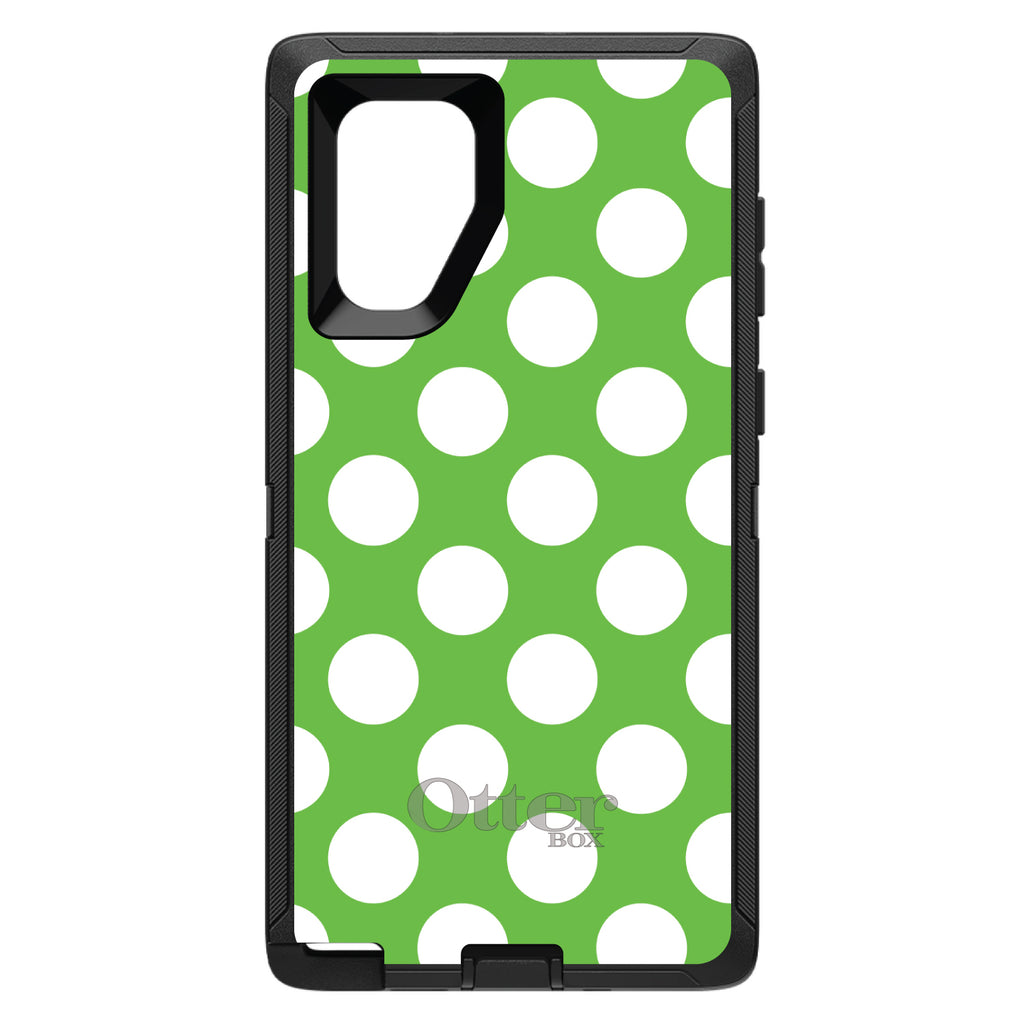 White & Green Polka Dots OtterBox Defender Case for iPhone & Galaxy, view 14