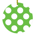 White & Green Polka Dots Ceramic Ornament